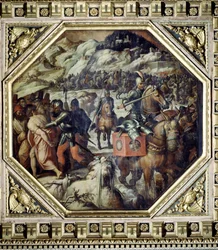Venetsialaisten tappio Casentinossa Salone dei Cinquecenton katosta, 1565 (paneeli)